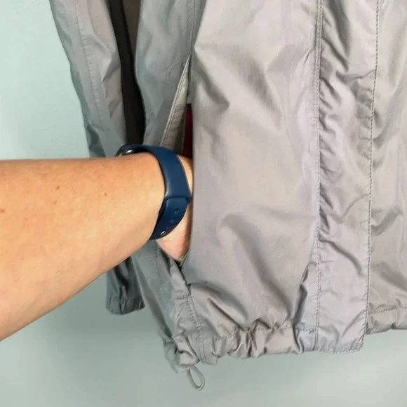 THE NORTH FACE HyVent Grey Pink Waterproof Nylon Rain Hood Jacket Gorpcore S - Picture 6 of 16